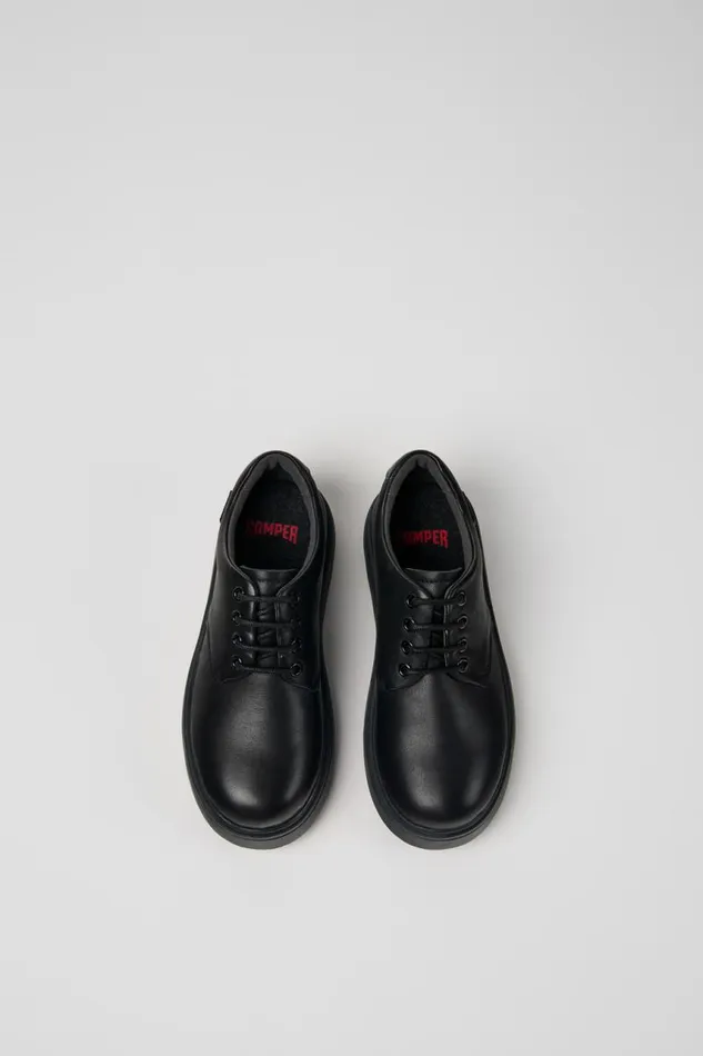 Casual Shoes Kids Camper Norte Black Leather Laceup Shoes Casual Shoes Kids Camper Norte Black Leather Laceup Shoes