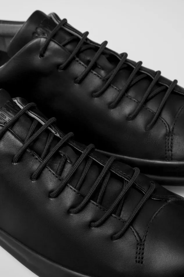 Casual Shoes Men Camper Chasis Black Leather Shoe