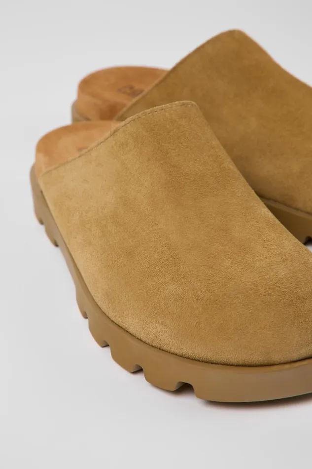 Casual Shoes Women Camper Brutus Sandal Brown Nubuck Clog