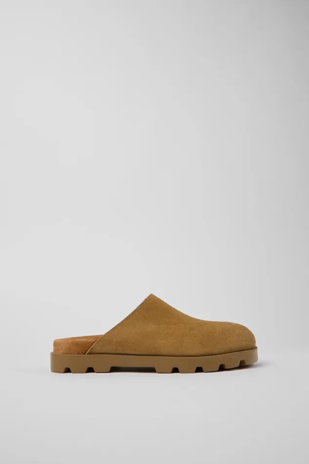 Casual Shoes Women Camper Brutus Sandal Brown Nubuck Clog Casual Shoes Women Camper Brutus Sandal Brown Nubuck Clog