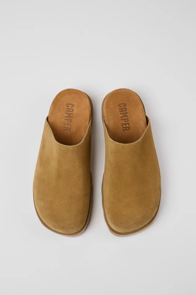 Casual Shoes Women Camper Brutus Sandal Brown Nubuck Clog Casual Shoes Women Camper Brutus Sandal Brown Nubuck Clog