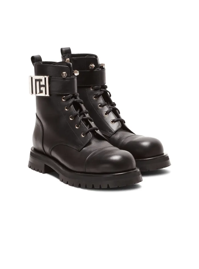 Charlie Leather Ranger Boots Black Men Balmain Boots And Rangers