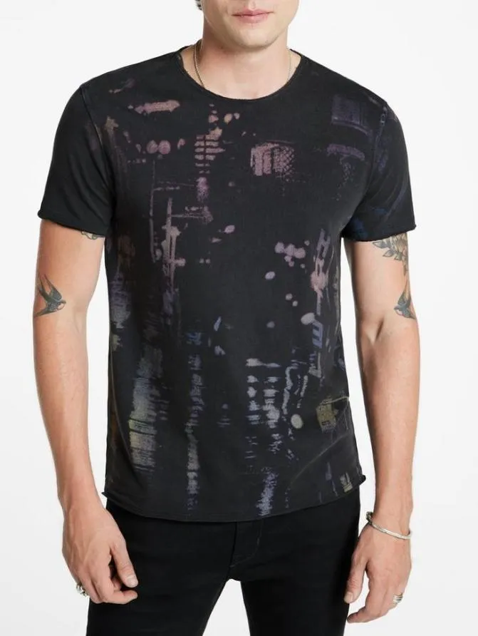 CITY LIGHTS TEE Charcoal Clothing John Varvatos Graphic Tees