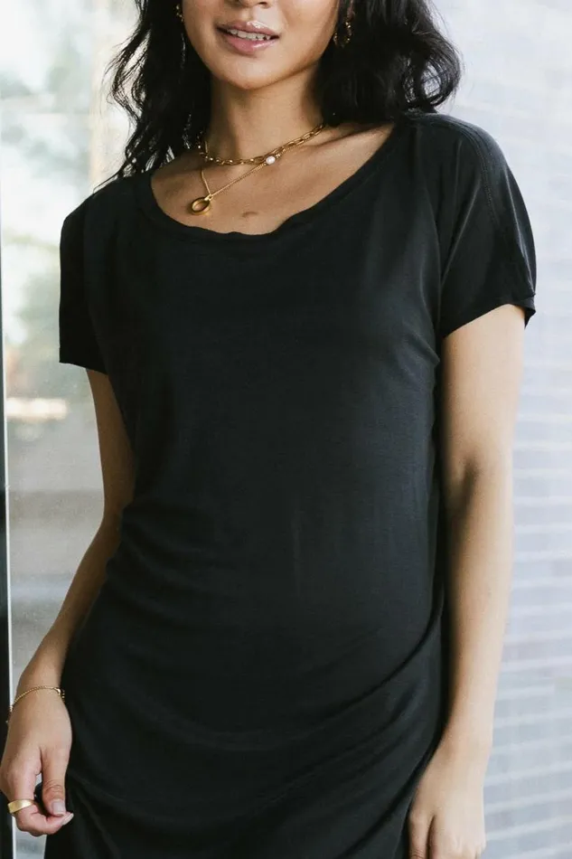 Claire TShirt Dress In Black Black Women Bohme Dresses