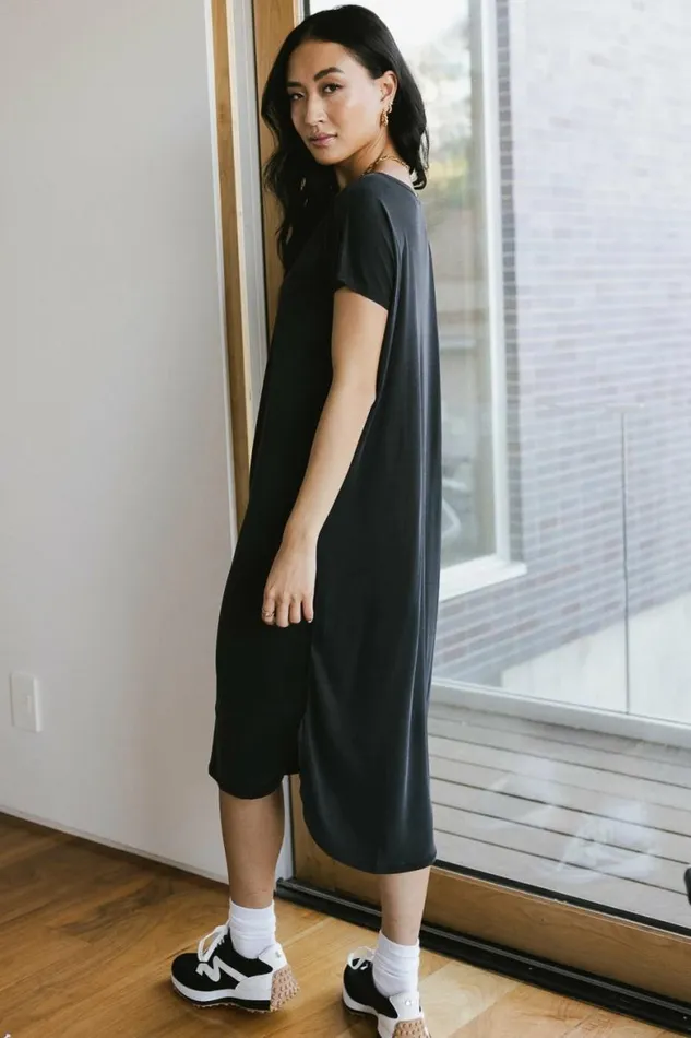 Claire TShirt Dress In Black Black Women Bohme Dresses
