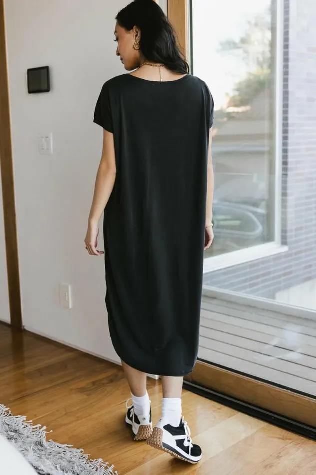 Claire TShirt Dress In Black Black Women Bohme Dresses