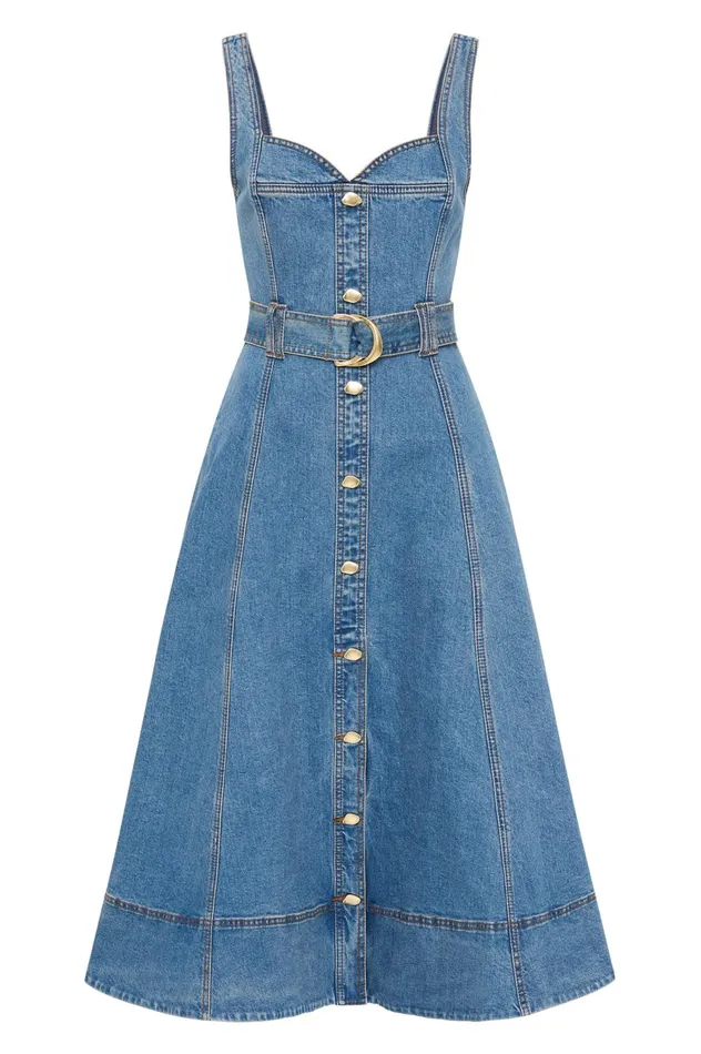 Clay Denim Midi Dress 90039s Wash Women Aje Denim