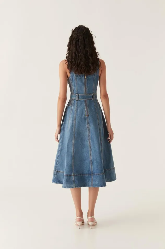 Clay Denim Midi Dress 90039s Wash Women Aje Denim