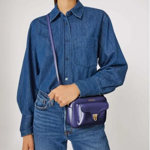 Coccinelle Beat Shiny Calf Mini Royal Blue Women Coccinelle Mini Bags Coccinelle Beat Shiny Calf Mini Royal Blue Women Coccinelle Mini Bags