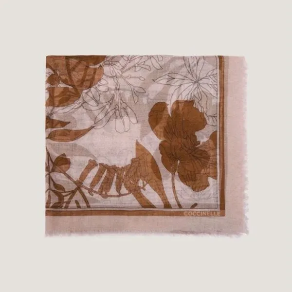 Coccinelle Floral Monogram Multi Rosette Women Coccinelle Scarves And Foulards