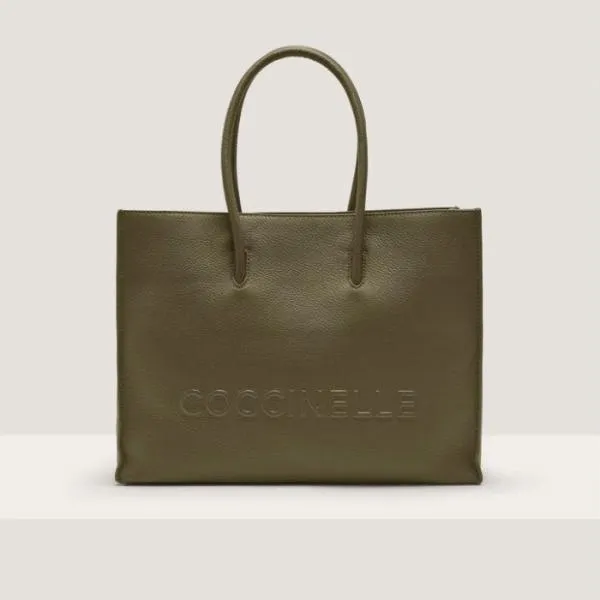 Coccinelle Myrtha Maxi Logo Medium Laurel Green Women Coccinelle Top Handle Bag