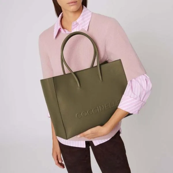 Coccinelle Myrtha Maxi Logo Medium Laurel Green Women Coccinelle Top Handle Bag Coccinelle Myrtha Maxi Logo Medium Laurel Green Women Coccinelle Top Handle Bag