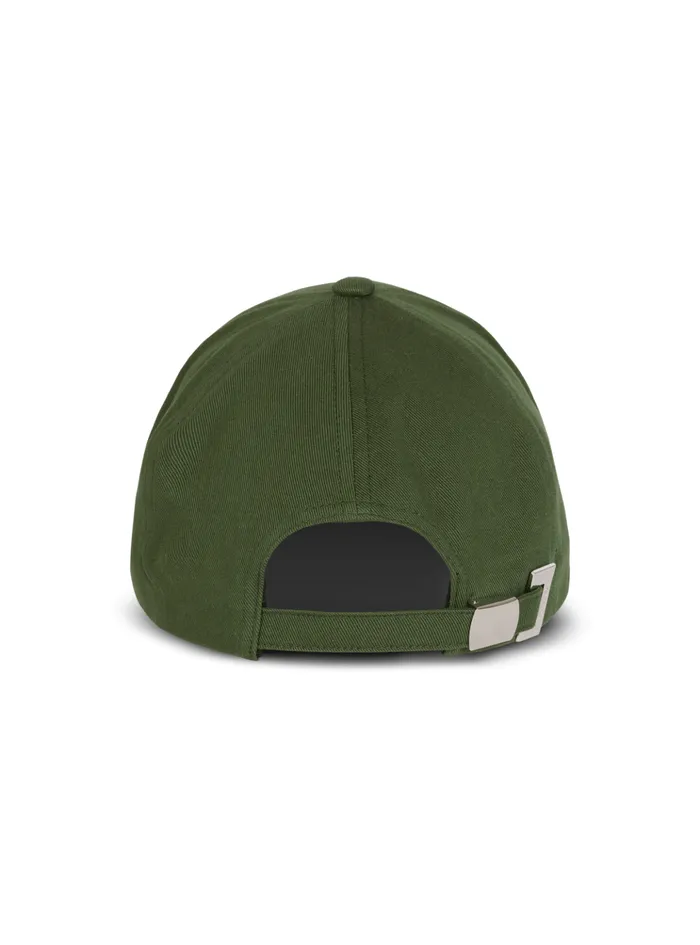 Cotton Cap With Paris Embroidery Khaki Men Balmain Hats And Caps