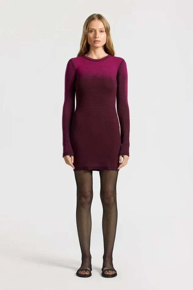 COTTON CITIZEN DRESSES Verona Crew Mini Dress Magenta Cast 8211 Women