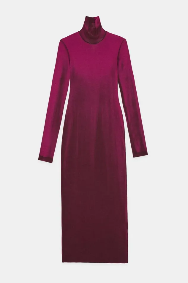 COTTON CITIZEN DRESSES Verona Turtleneck Maxi Dress Magenta Cast 8211 Women
