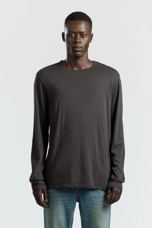 COTTON CITIZEN SHIRTS Classic Crew Long Sleeve Shirt Charcoal 8211 Men