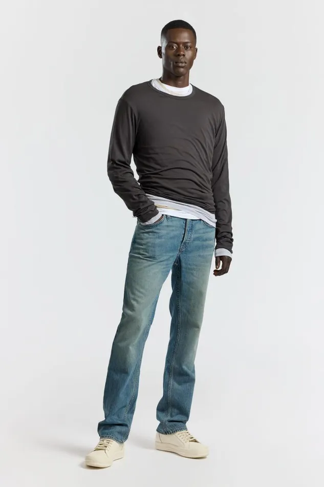 COTTON CITIZEN SHIRTS Classic Crew Long Sleeve Shirt Charcoal 8211 Men
