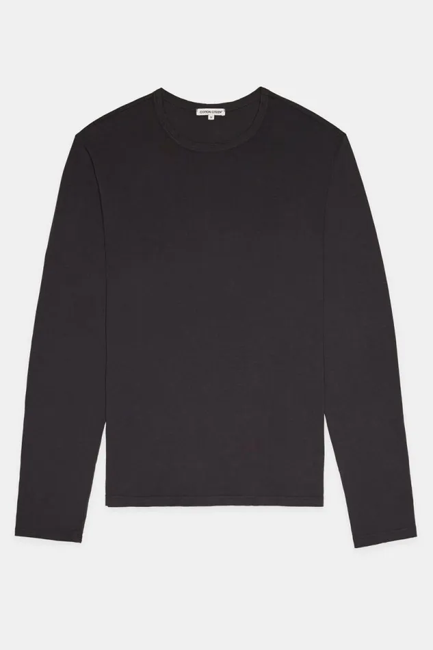COTTON CITIZEN SHIRTS Classic Crew Long Sleeve Shirt Charcoal 8211 Men