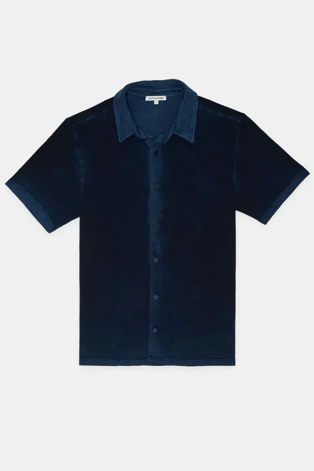 COTTON CITIZEN SHIRTS Presley Short Sleeve Buttondown Vintage Navy 8211 Men