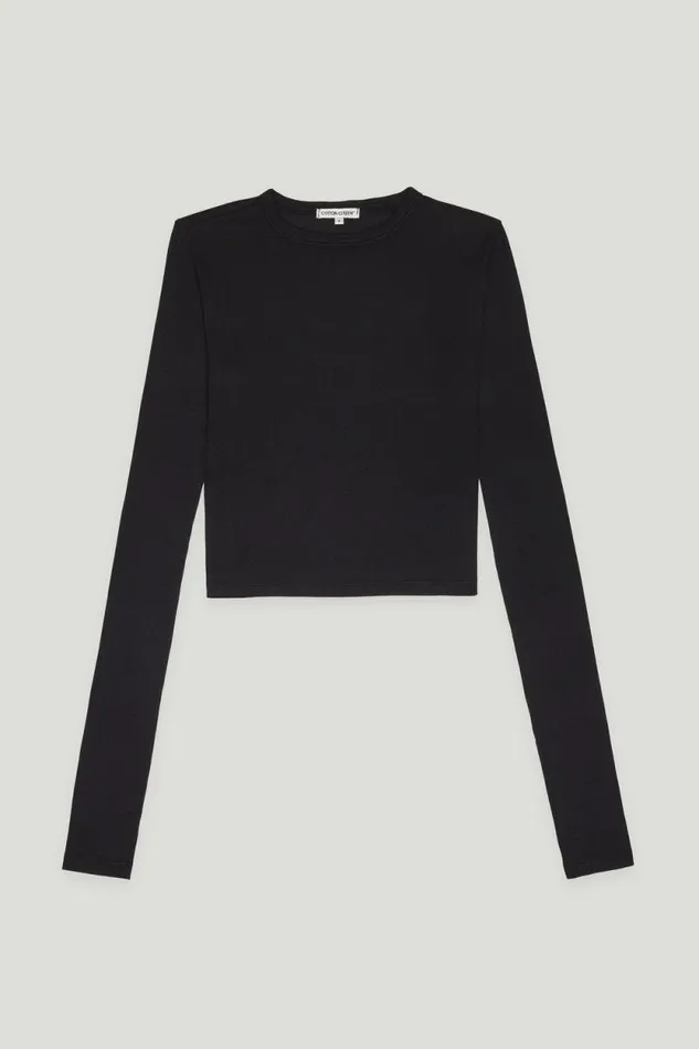 COTTON CITIZEN SHIRTS Verona Crop Shirt Jet Black 8211 Women