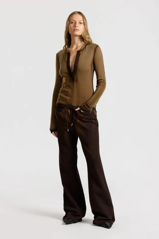 COTTON CITIZEN SHIRTS Verona Henley Espresso Cast 8211 Women
