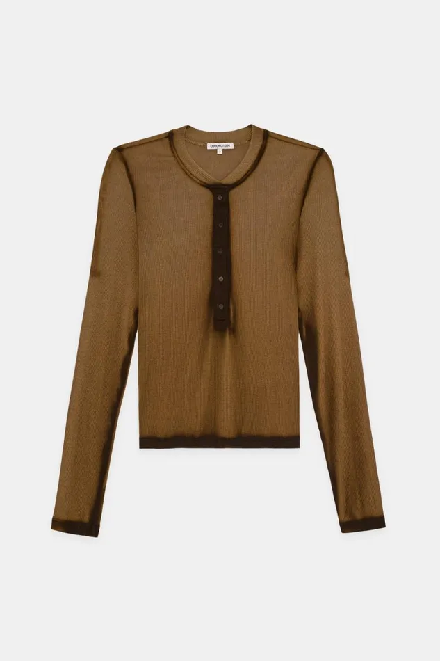 COTTON CITIZEN SHIRTS Verona Henley Espresso Cast 8211 Women