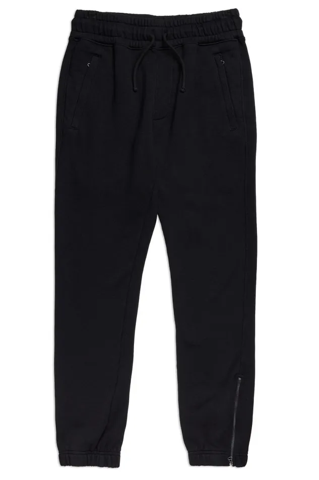COTTON CITIZEN SWEATPANTS Bronx Zip Sweats Sale Jet Black 8211 Men