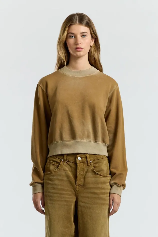 COTTON CITIZEN SWEATSHIRTS Milan Crew Sweatshirt Vintage Burnt Honey 8211 Women