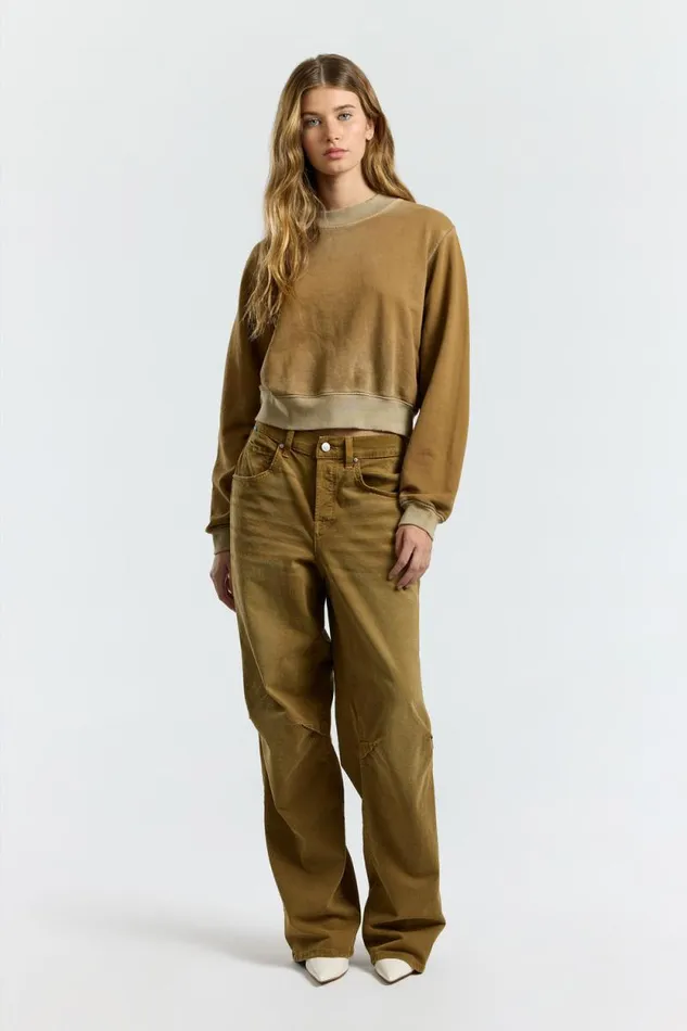 COTTON CITIZEN SWEATSHIRTS Milan Crew Sweatshirt Vintage Burnt Honey 8211 Women
