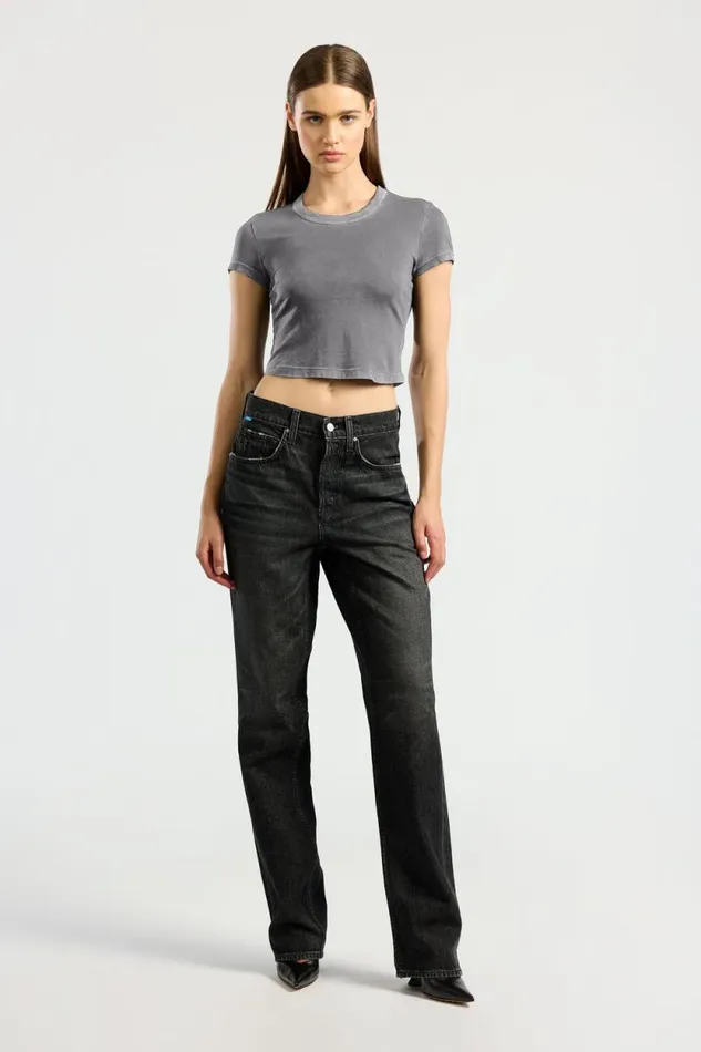 COTTON CITIZEN TEES Standard Baby Tee Vintage Cement 8211 Women