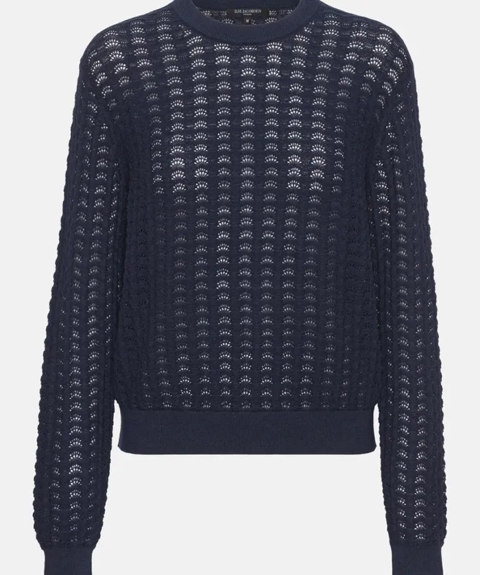 Crew Neck 8211 Dark Indigo Clothing Ilse Jacobsen Knitwear