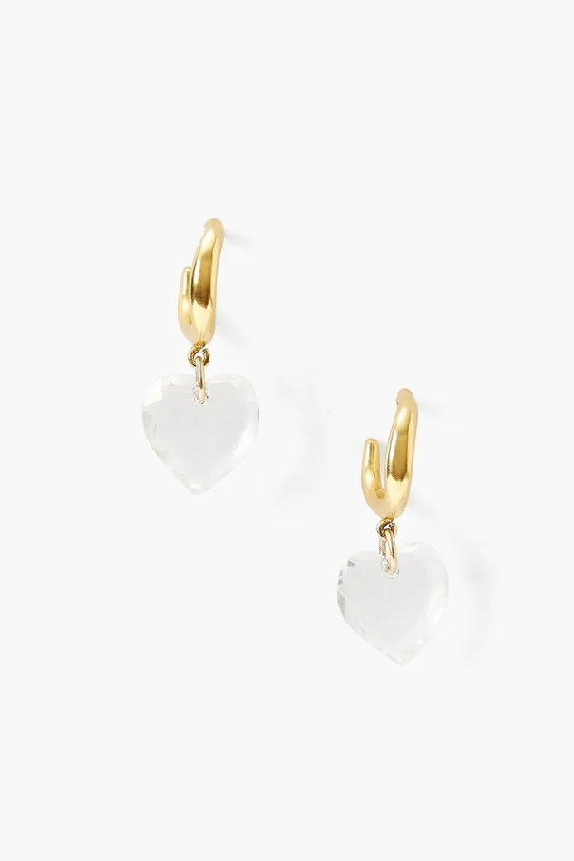 Crystal Heart Huggie Earrings Women Chan Luu Earrings