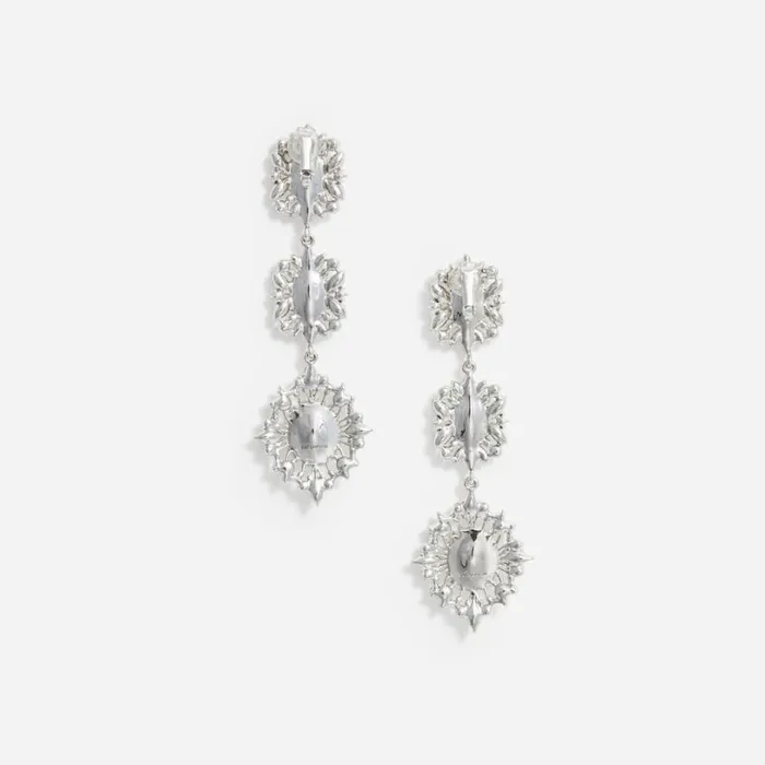 Crystal Tiered Earrings Women Self Portrait Jewellery Crystal Tiered Earrings Women Self Portrait Jewellery