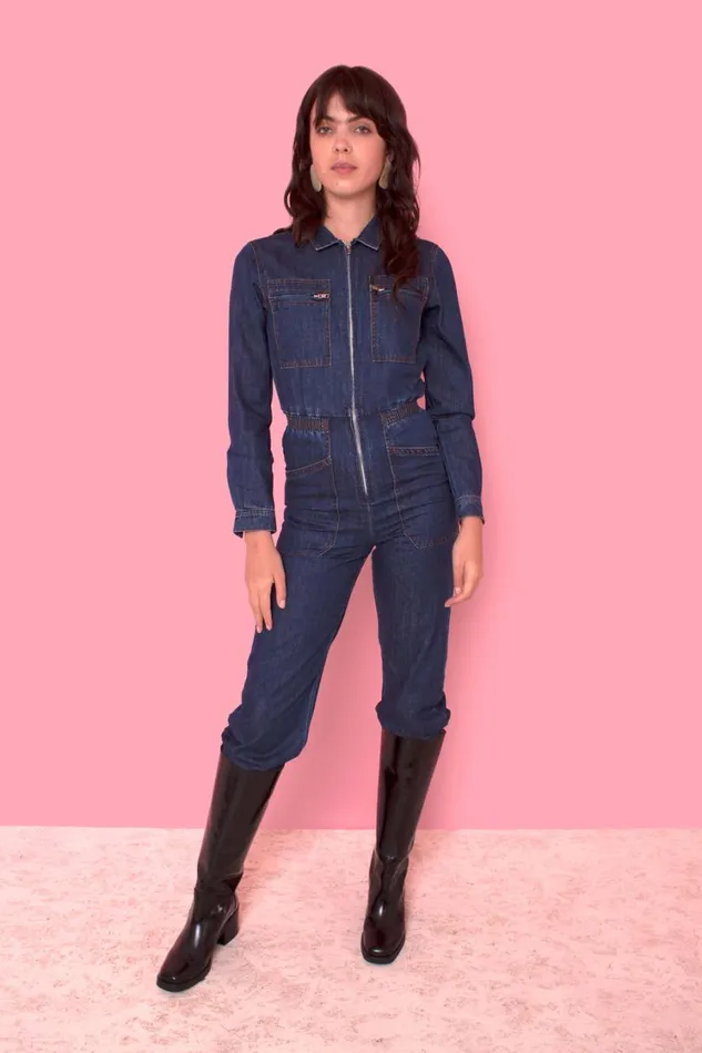 Danny Longsleeve Boilersuit Indigo Womens LF Markey One Pieces