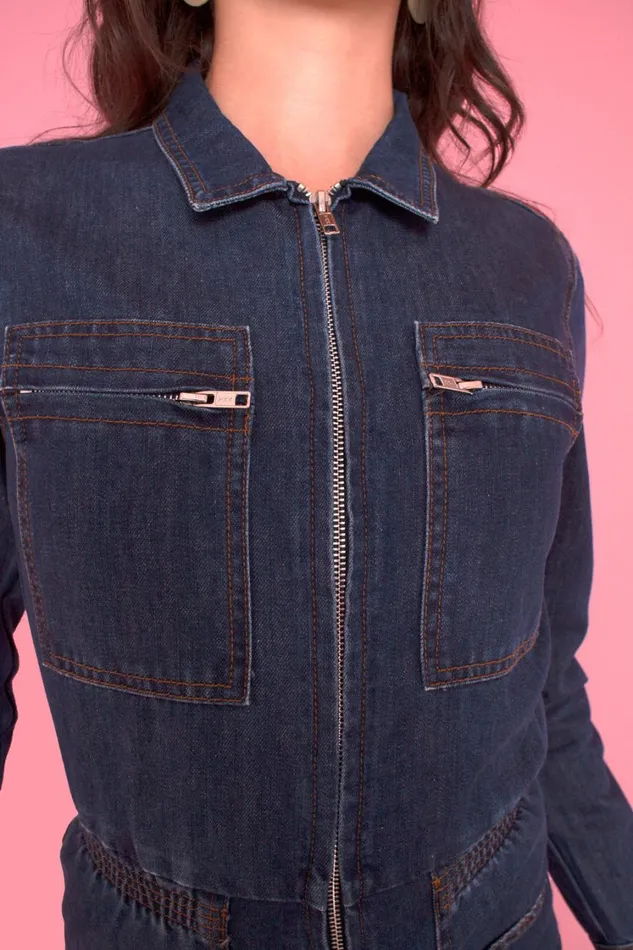 Danny Longsleeve Boilersuit Indigo Womens LF Markey One Pieces