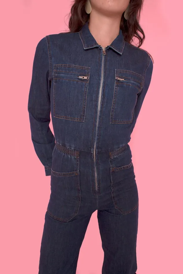 Danny Longsleeve Boilersuit Indigo Womens LF Markey One Pieces