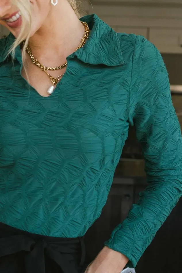 Darra Textured Top In Green Green Women Bohme Tees and Tanks