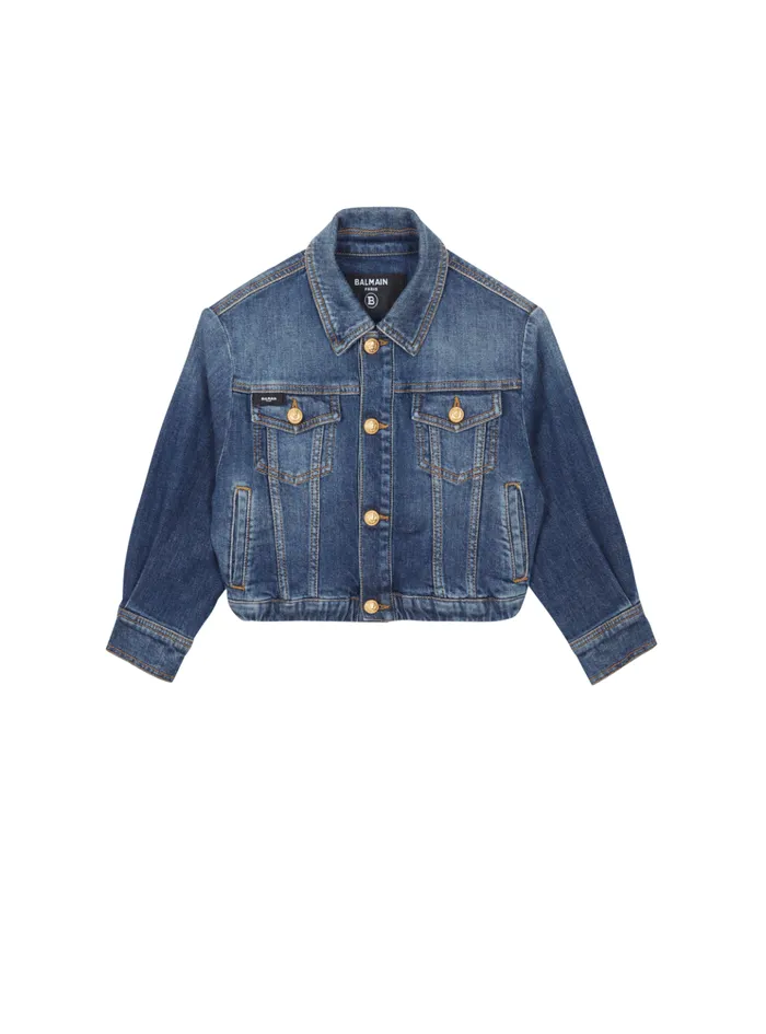 Denim Jacket Navy Kids Balmain