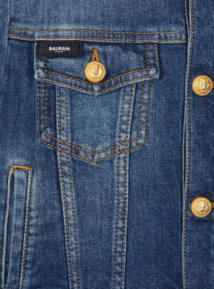 Denim Jacket Navy Kids Balmain