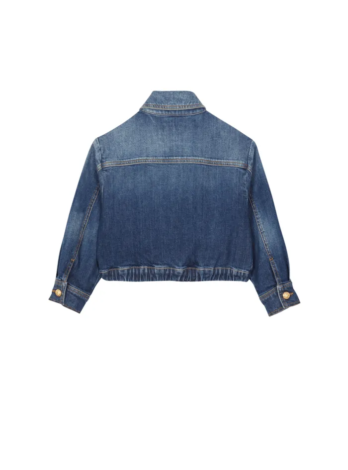Denim Jacket Navy Kids Balmain