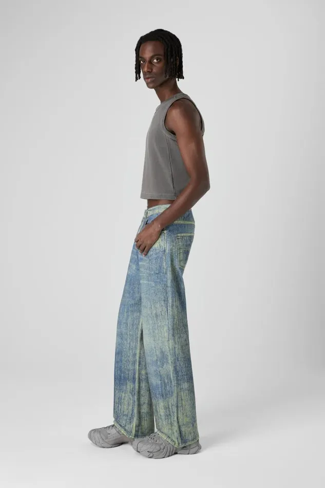Denim Men Camper Denim Sand Blue Paint Print Denim Jeans Denim Men Camper Denim Sand Blue Paint Print Denim Jeans