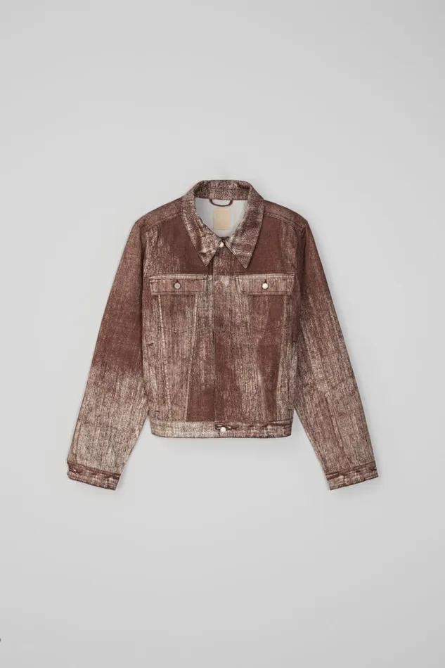 Denim Men Camper Denim Terracotta Paint Print Denim Jacket Denim Men Camper Denim Terracotta Paint Print Denim Jacket