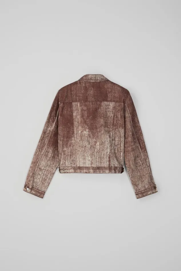 Denim Men Camper Denim Terracotta Paint Print Denim Jacket Denim Men Camper Denim Terracotta Paint Print Denim Jacket
