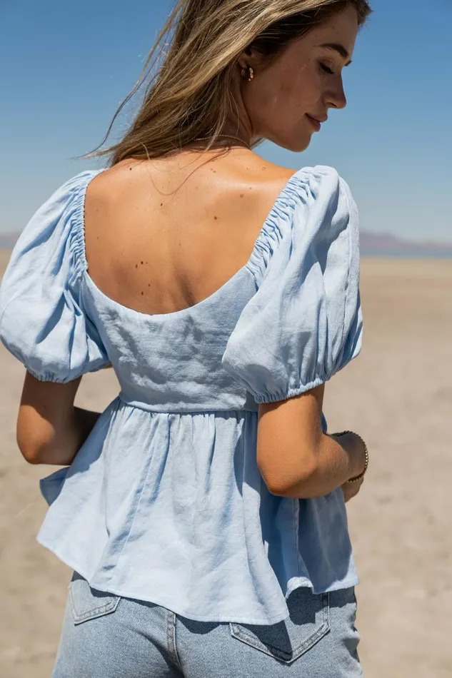 Dolly Blouse In Blue 8211 FINAL SALE Blue Women Bohme Tops