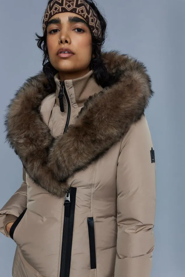 Downs and Jackets Women Mackage ADALI Down Coat With Sheepskin Signature Mackage Collar Black Downs and Jackets Women Mackage ADALI Down Coat With Sheepskin Signature Mackage Collar Black