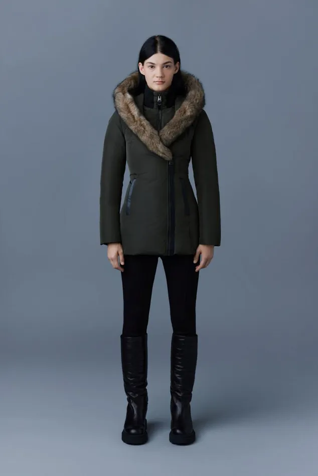 Downs and Jackets Women Mackage ADALI Down Coat With Sheepskin Signature Mackage Collar Black Downs and Jackets Women Mackage ADALI Down Coat With Sheepskin Signature Mackage Collar Black