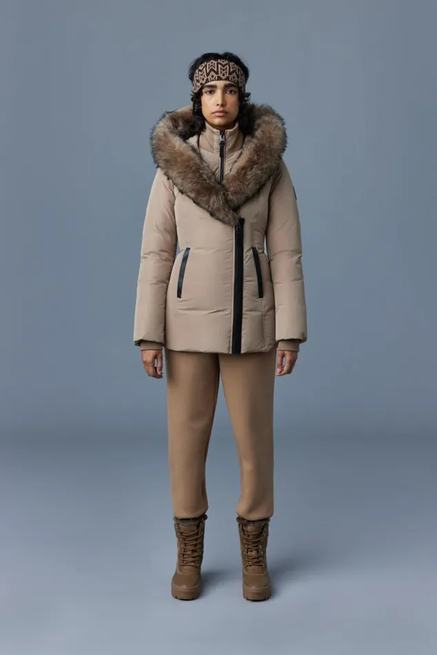 Downs and Jackets Women Mackage ADALI Down Coat With Sheepskin Signature Mackage Collar Black Downs and Jackets Women Mackage ADALI Down Coat With Sheepskin Signature Mackage Collar Black