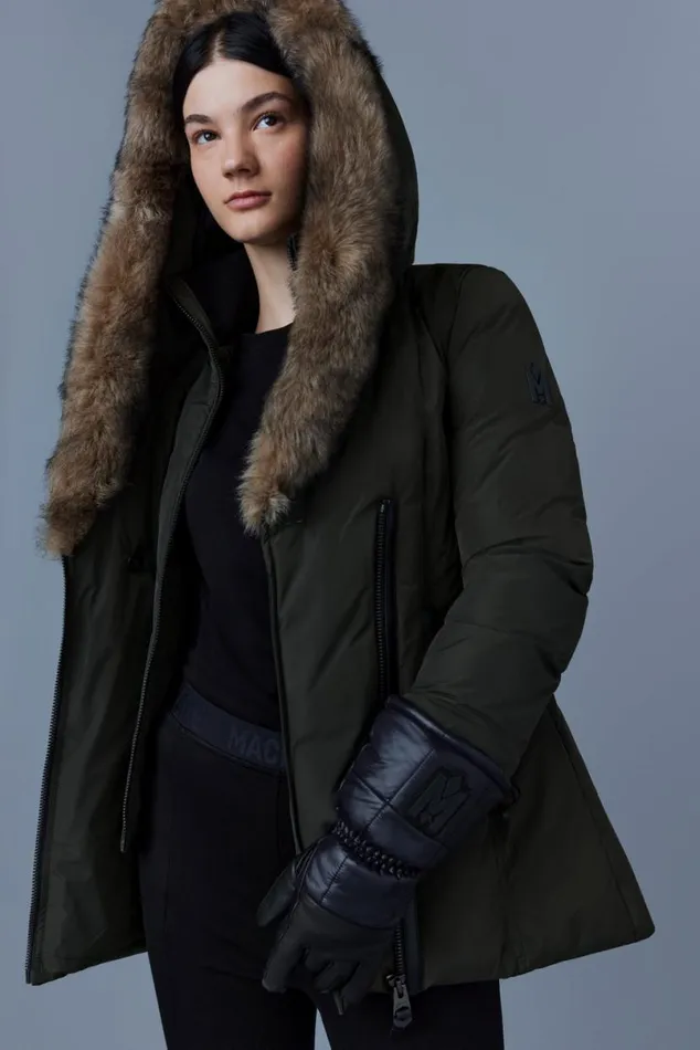 Downs and Jackets Women Mackage ADALI Down Coat With Sheepskin Signature Mackage Collar Black Downs and Jackets Women Mackage ADALI Down Coat With Sheepskin Signature Mackage Collar Black
