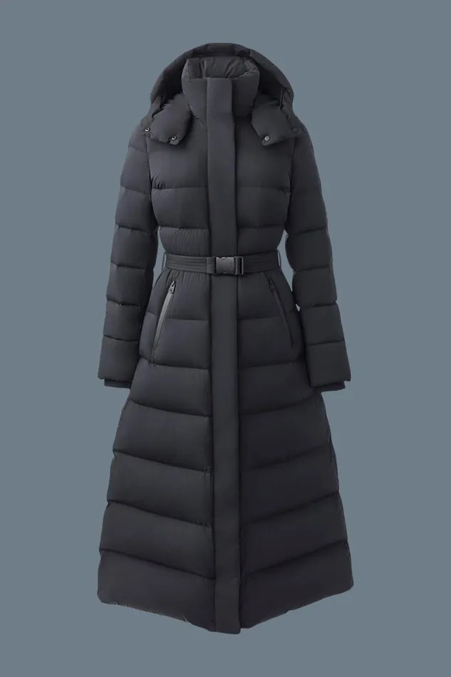 Downs and Jackets Women Mackage CALINACITY Stretch Down Maxi Coat Black