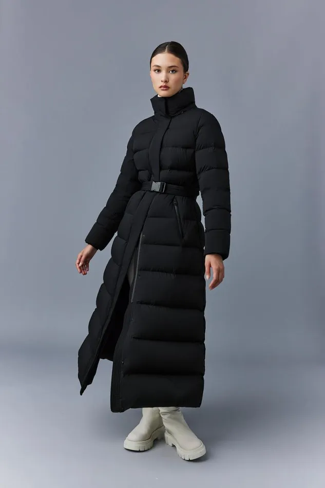 Downs and Jackets Women Mackage CALINACITY Stretch Down Maxi Coat Black